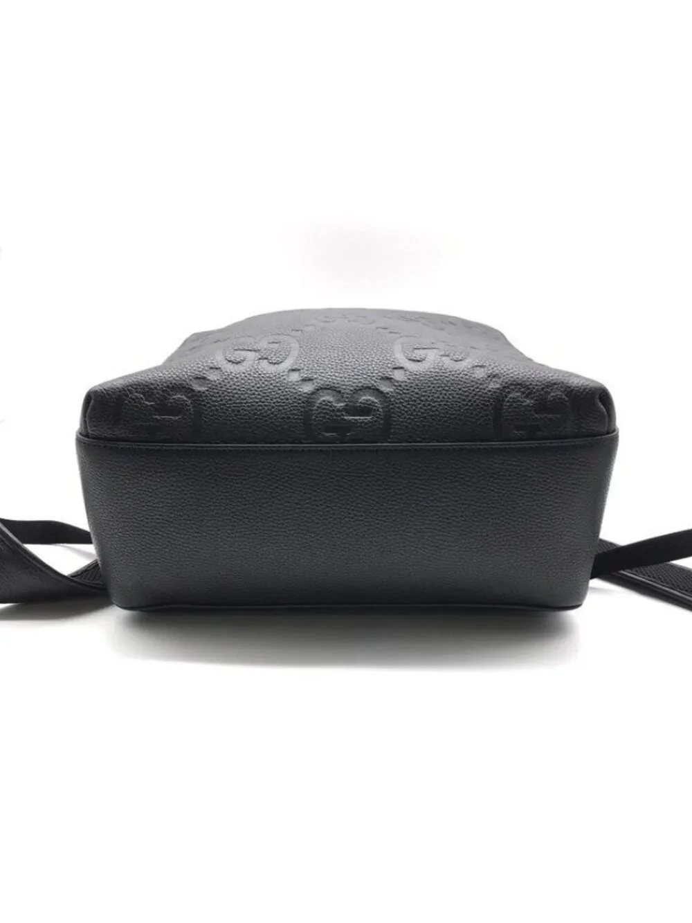 Gucci Jumbo GG Leather Backpack Pack Black